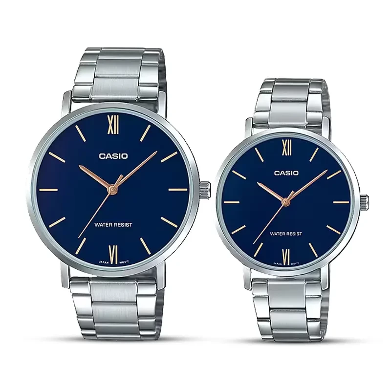 Casio Blue Dial Couple Watch | MTP/LTP-VT01D-2B